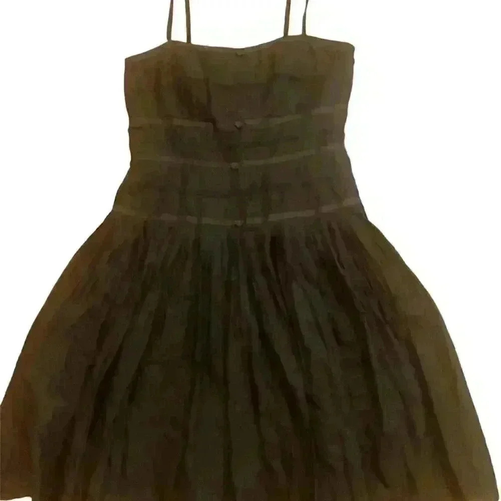 White House Black Market Nwt Black Pleated Tiered Party Dress Size 6